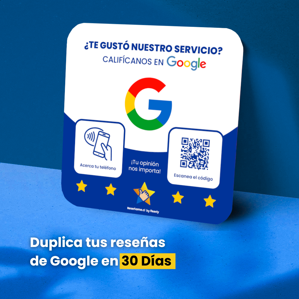 Placa NFC con QR de reseñas Google
