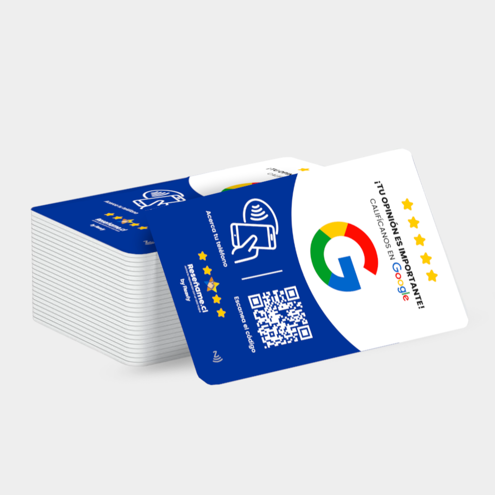 Tarjeta NFC con QR para reseñas en Google