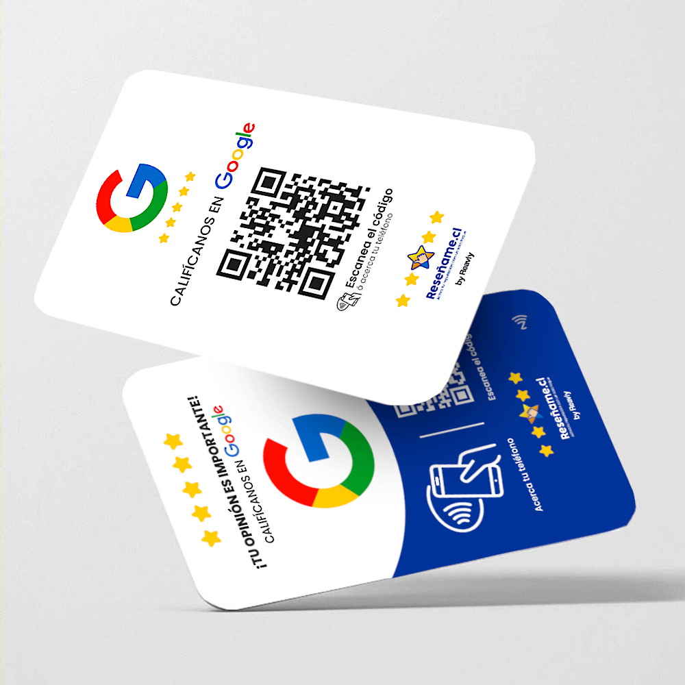 Tarjeta NFC con QR para reseñas en Google